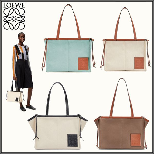 【ロエベ】クッショントート キャンバス&カーフ偽物 4色 0010398337